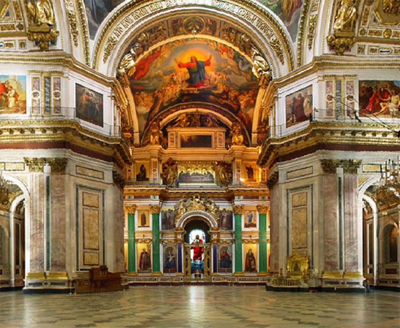 Petrohradský chrám sv. Izáka, interiér