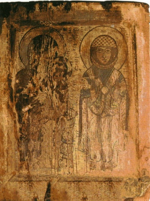 Bohorodička s dítětem a sv. Barbara, 10. století, Svanetie