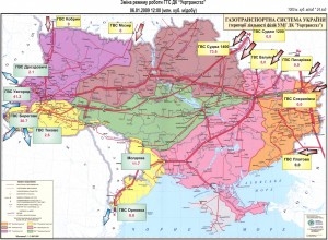 Mapa ukrajinského přepravního systému