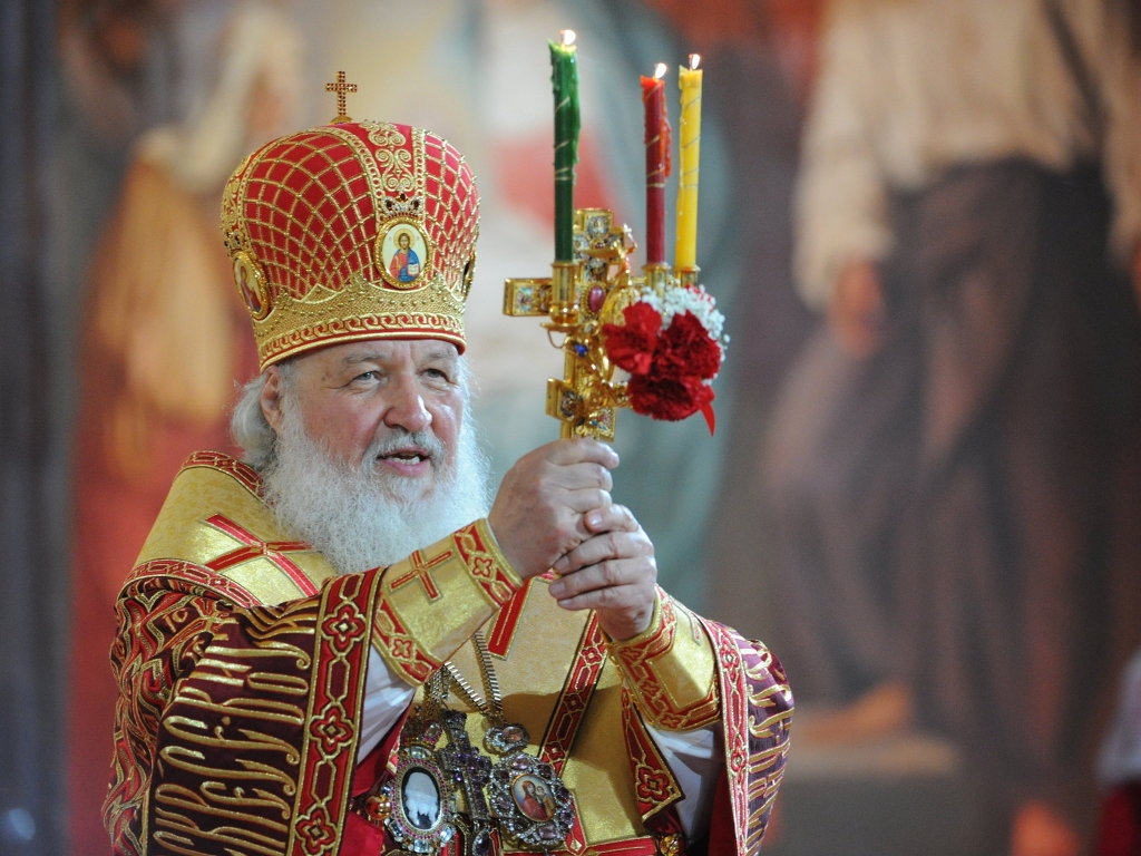 Patriarcha Kirill během velikonoční bohoslužby