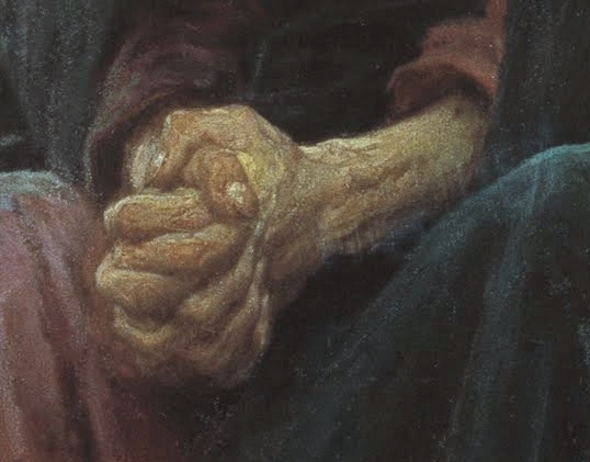 Ruce Krista, detail obrazu Kristus na poušti