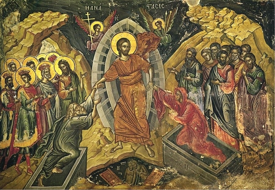 Kristus prinasi nadeji na vzkriseni vsem, recka freska