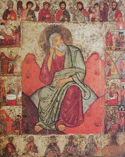 Prorok Elijáš s životem. Polovina 13. století. Státní Treťjakovská galerie.
