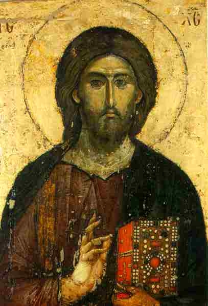 Kristus Pantokrator. Ikona z kláštera Chilandar, 60. léta 13. století.