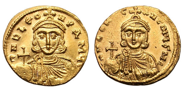 Solidy byzantských císařů-ikonoklastů Lva III. Isaurijského a Konstantina V.